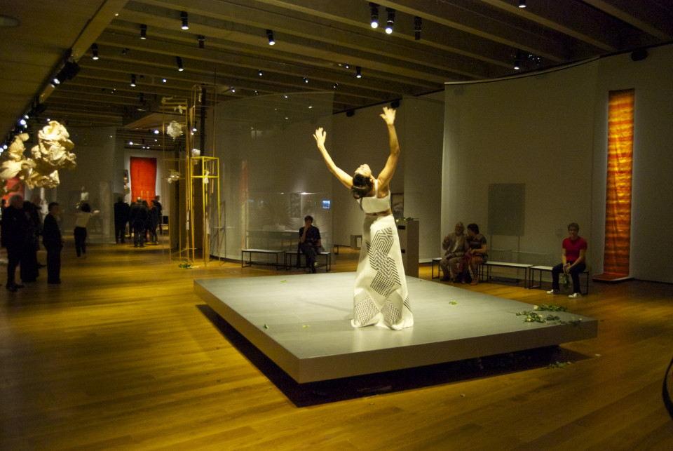 ShowTex textile partitions for museum exhibit 'Encounters'