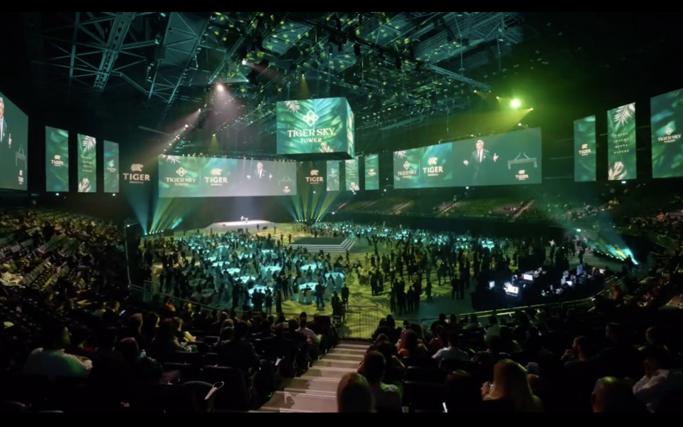 Front projection screens, diffuser fabrics and reveal systems for building reveal